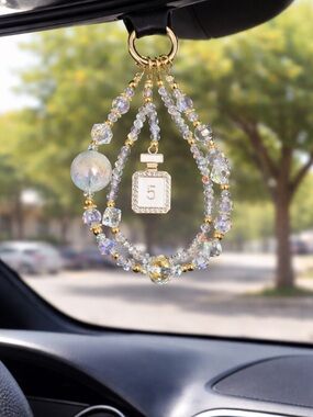 Crystal Beaded Layered Necklace with Gold Accents - Iridescent